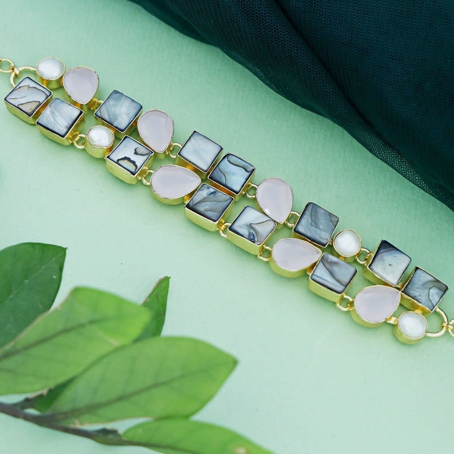 Light Blue And White Choker